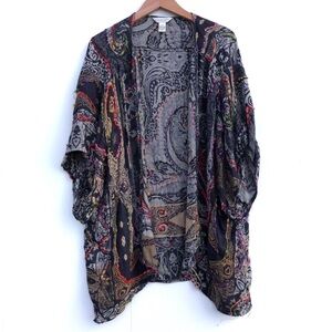 Christopher & Banks Multicolor Paisley shawl top